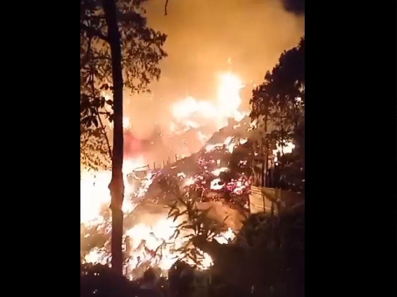 Fuerte incendio dejó varias viviendas destruidas en Armenia - Captura de video