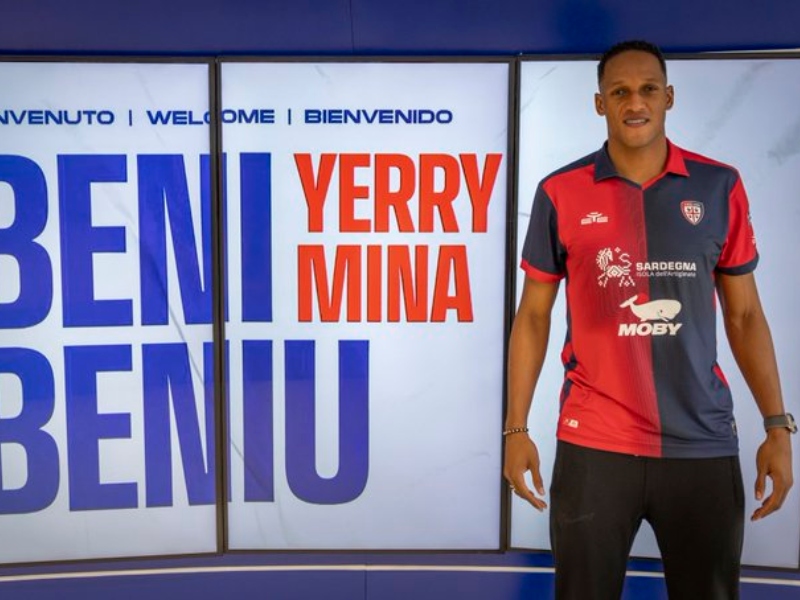 Yerry Mina cambia de equipo en Italia; llegó al Cagliari - Cortesía