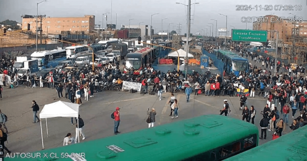 Estado de las vías y TransMilenio este 20 de noviembre debido a manifestaciones.