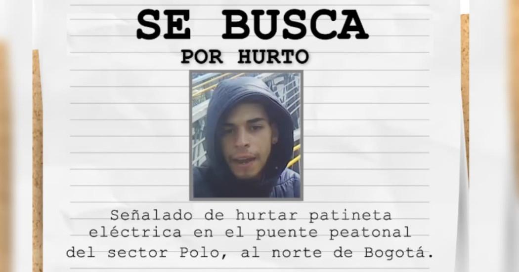 Policía de Bogotá busca a hombre que hurtó patineta eléctrica en barrio el Polo