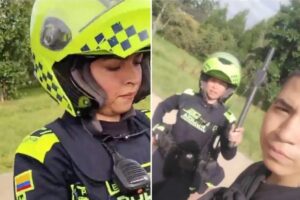 Procuraduría destituye e inhabilita a patrullera de la Policía que golpeó en la cara a joven - foto: Captura de video