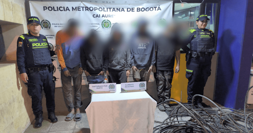 Por hurto de fibra óptica en Suba, cinco personas fueron privadas de libertad