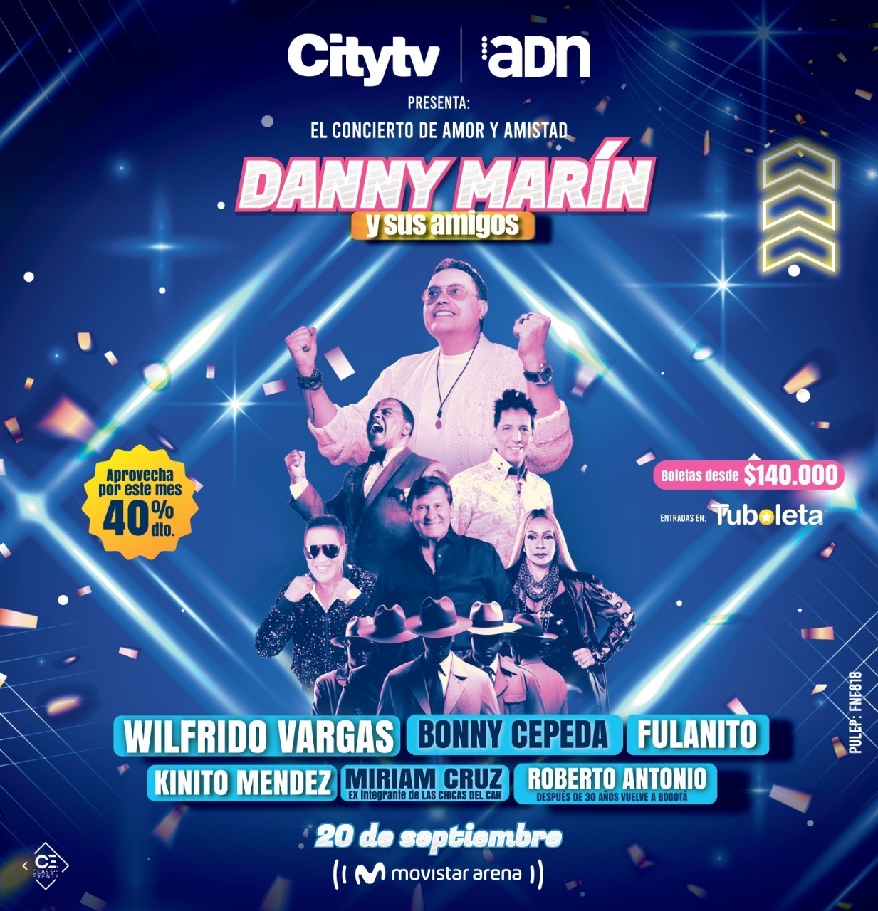 Danny Marín reúne a las leyendas del merengue en un concierto histórico en Bogotá