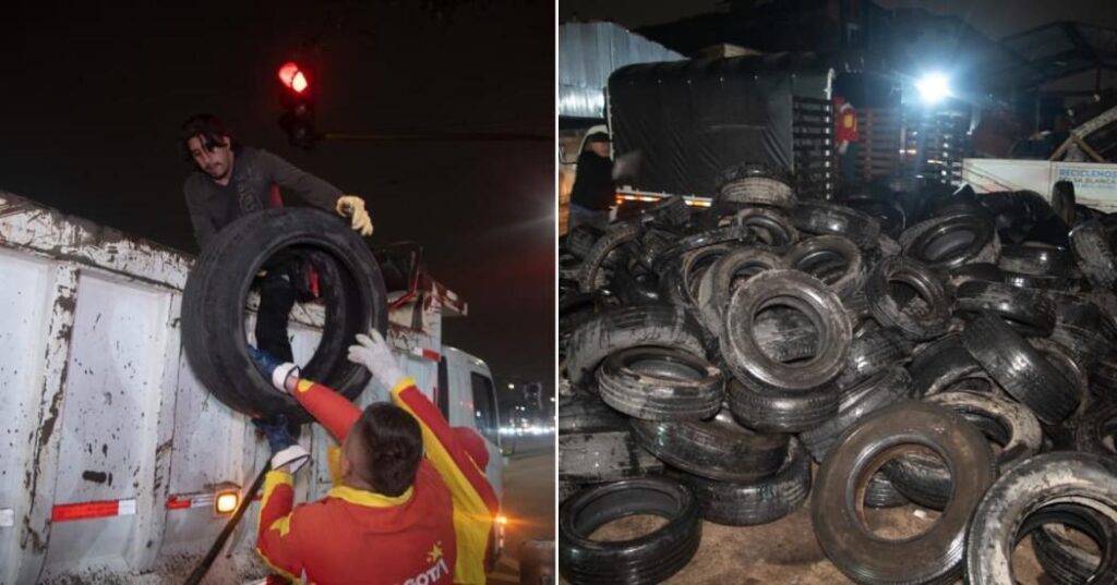 Con nueva jornada de ‘Llantatón’, se recolectaron 658 llantas usadas y abandonadas en calles de Engativá, noroccidente de Bogotá.