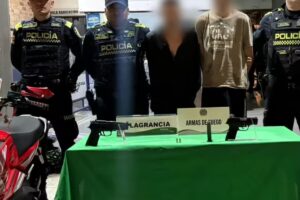 Capturados dos hombres que pretendían huir por el humedal Juan Amarillo - Foto: Policía Bogotá