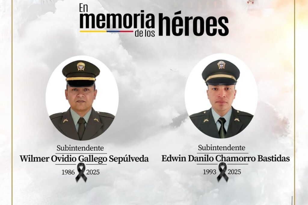 Dos policías fueron asesinados en Betulia, Antioquia, mientras patrullaban - Foto: MinDefensa