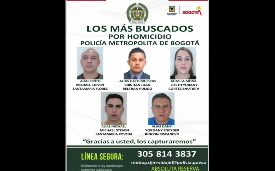 Policía dio a conocer el cartel de los más buscados en Bogotá - Foto: Cortesía