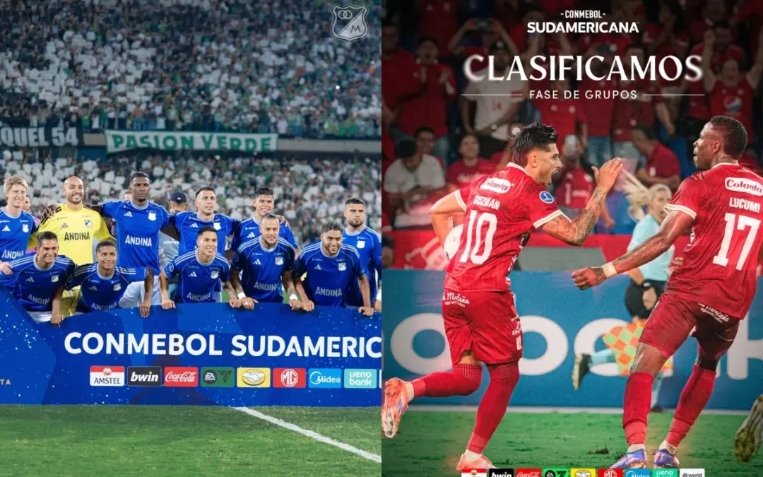 América de Cali y Millonarios ya conocen sus posiciones para el sorteo de la Copa Sudamericana 2026 - Foto: Redes sociales