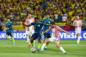 Colombia cae ante Croacia en un amistoso vibrante en Orlando. Un gol tempranero de Jhon Arias no fue suficiente ante la pegada croata - Foto: Redes sociales