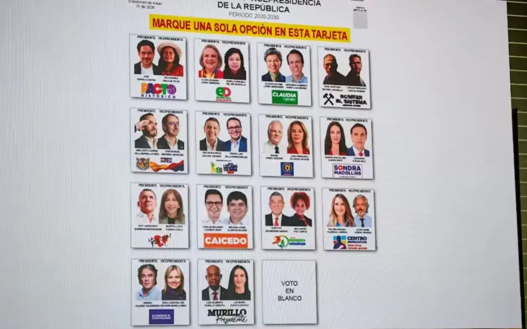 La Registraduría Nacional definió la tarjeta electoral para las elecciones presidenciales del 31 de mayo en Colombia - Foto: Redes sociales