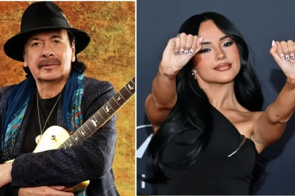 Carlos Santana y Becky G anunciaron el lanzamiento de "Mi gran amor", una canción compuesta por Edgar Barrera que aborda las realidades de la migración y las redadas del ICE en EE. UU. - Foto: Redes sociales