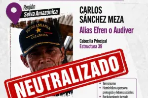 En operativo conjunto en Cumaribo (Vichada), Fuerzas Militares neutralizaron a alias 'Efrén', jefe de la estructura 39 de las disidencias de 'Iván Mordisco' - Foto: @PedroSanchezCol
