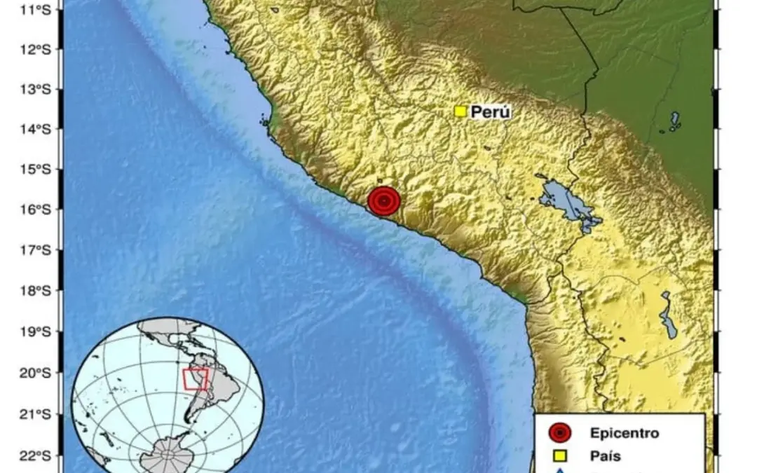 Un fuerte terremoto de magnitud 7,2 sacudió el sur de Perú este jueves 20 de agosto. El IGP ubicó el epicentro en Ayacucho - Foto: @sgcol