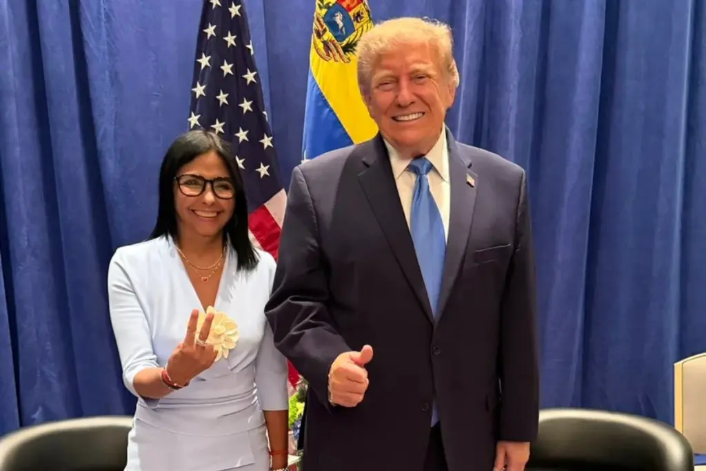 Donald Trump y Delcy Rodríguez sostuvieron un inédito encuentro en Nueva York en el marco de la ONU - Foto: @delcyrodriguezv