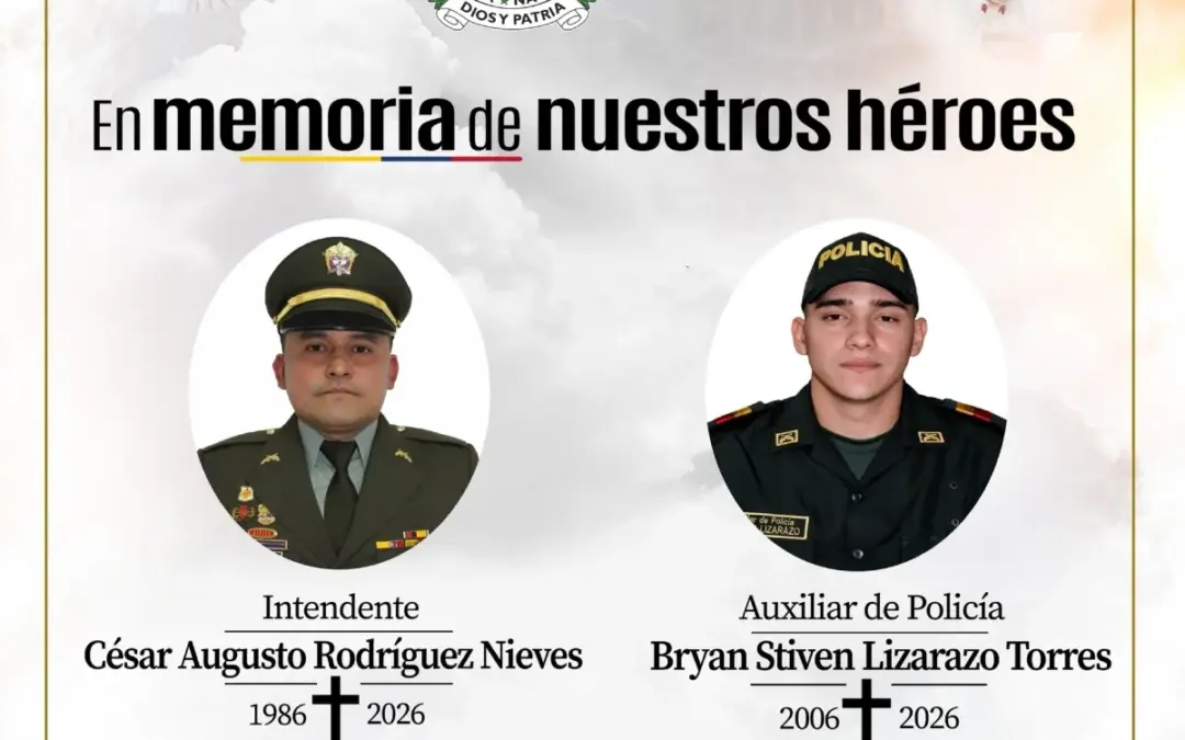 Dos policías fueron asesinados en Ábrego, Norte de Santander, tras un ataque armado cuando se dirigían a una actividad preventiva en un colegio. Autoridades ofrecen recompensa - Foto: @DirectorPolicia